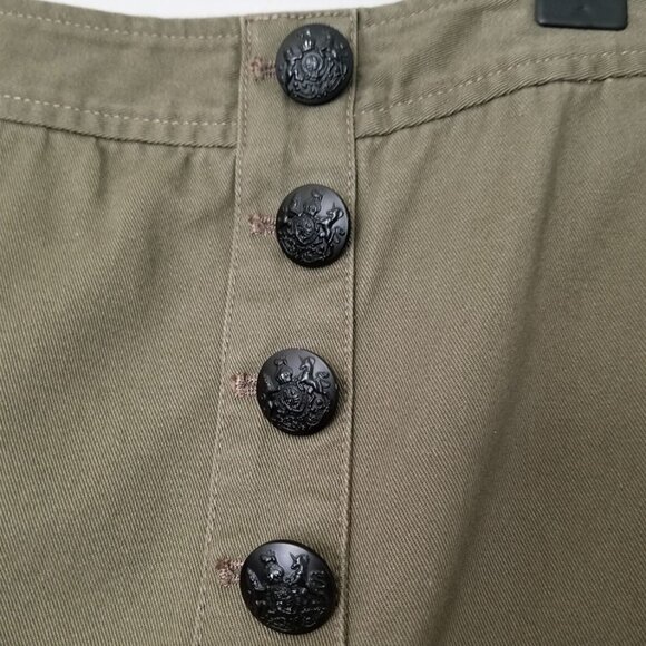VERONICA BEARD Claremont Canvas Ruffled Mini Skirt Size 4 Army Olive Green $297 - Picture 10 of 16